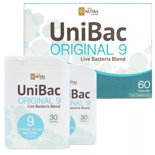 Probiotic - UniBac Original 9 Blend - 60 caps - Sweet Cures - SC NUTRA - 6 Billion CFU per Capsule