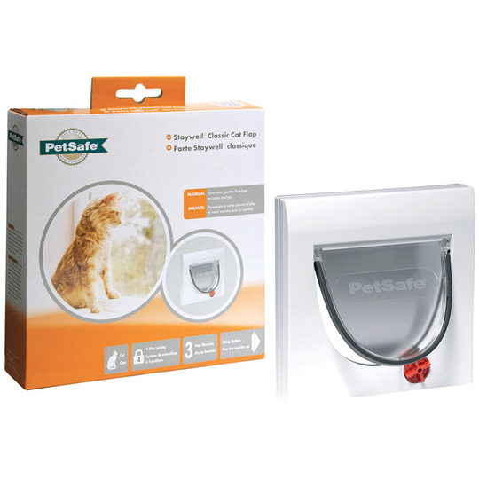 Staywell 4way Lock Cat Door White 919EF - Petsafe