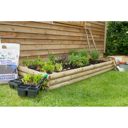 Edelare 204cm x 104cm Wooden Raised Flower Bed