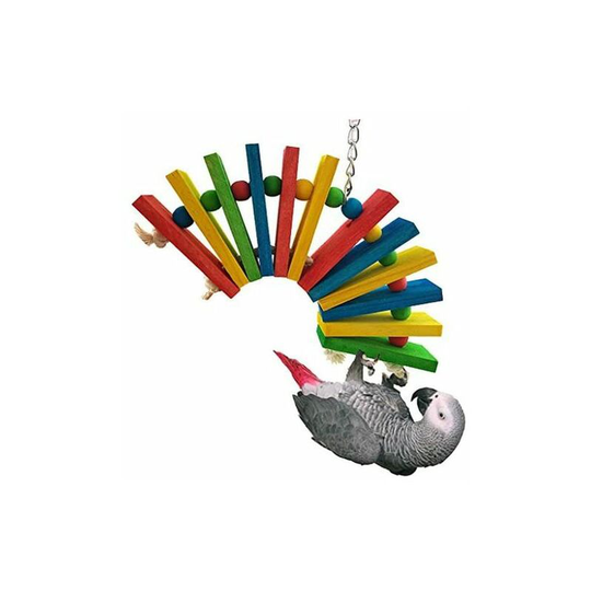 Adeican Gray Color Wooden Bird Chew Toy Parrot Cage.