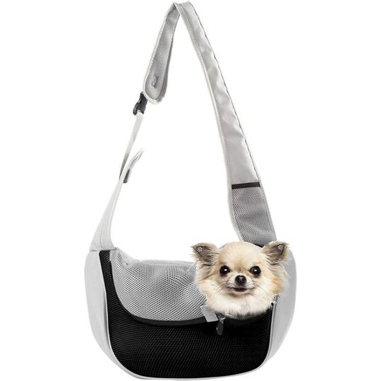 Pet Bag Shoulder Bag Dog Chest Messenger Bag Portable Pet Bag Portable Dog Transport Bag Cat Transport Bag Chest Messenger Bag Pet Bag Black Gray l