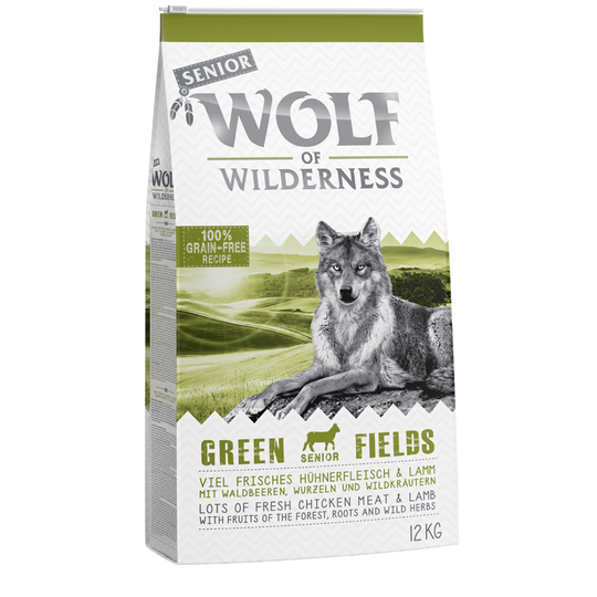 Wolf of Wilderness Economy Pack 2 x 12kg - Senior "Green Fields" - Lamb