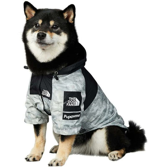 Pet Clothing Dog Raincoat Waterproof Street Jacket Hooded Cape Dog Cat Puppy (m, Grey) - Thsinde