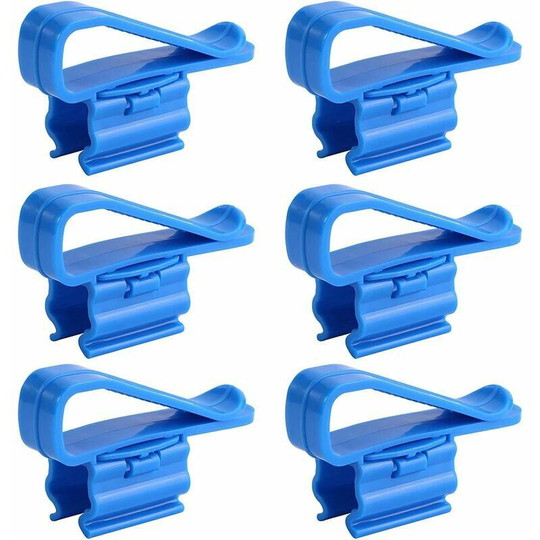 Aquarium Fixing Clamp Fish Tank Adjustable Plastic Water Pipe Clamps for Installing and Securing Aquarium Water Lines Blue 6 pcs