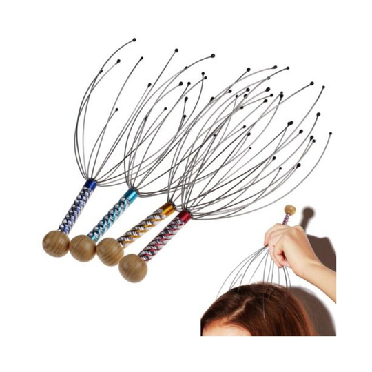 Body Head Massage Device Relaxation Octopus Scalp Massager Instrument Scratcher Red