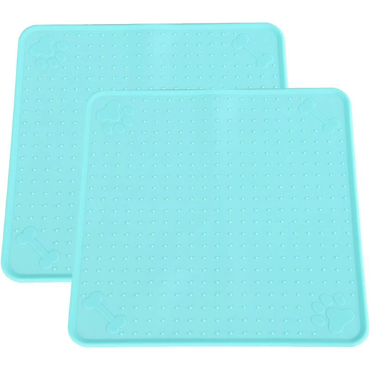 Pet Placemat for Dog and Cat, 2 Pack Silicone Waterproof Dog Food Bowl Mats for Floors, Cat Feeding Mats Tray for Prevent Food and Water Overflow,