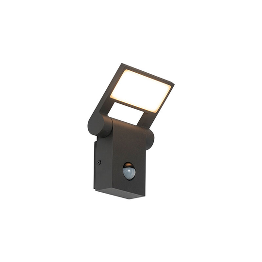 Outdoor wall lamp gray incl. led IP54 with motion sensor - Zane - Dark Grey