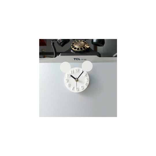 MUFF Modern Design Mickey Mouse Big Numbers 3D Fridge Stick Clock Wall Watch - White