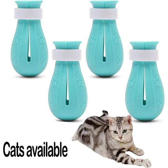 Cat Anti-Scratch Boots,4 Pack Silicone Anti-Scratch Protective Shoes for Pets - Adjustable Cat Paw Protection for Home, Bath, Shaving