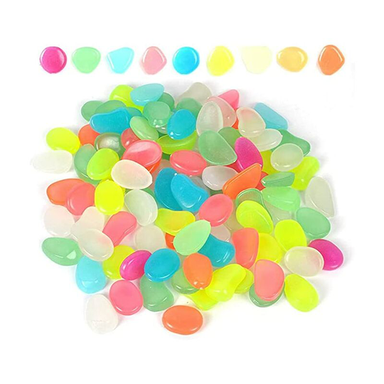 Echoo - 200pcs Glow Stones, Colorful Glow Pebbles, Decorative Stones at Night for Outdoor Garden Aquarium Wa