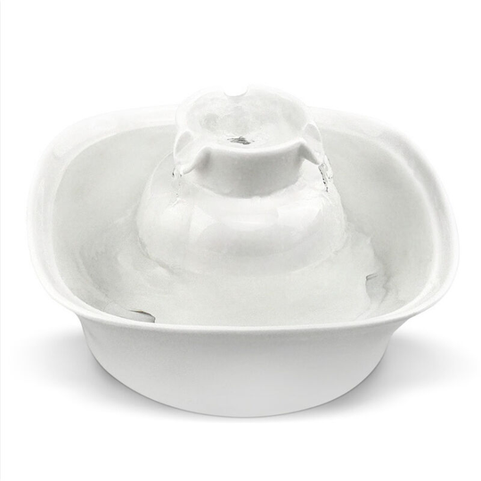 Thsinde - Ceramic cat fountain, 2.1 liter, ceramic drinking fountain for cats and dogs, dual filter system, water fountain for cats, quiet operation