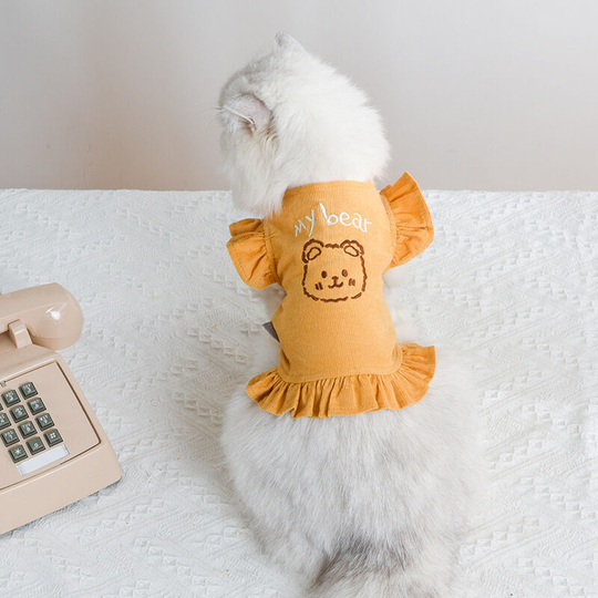 Autumn and winter new dog clothes pet clothes kitten clothes cat clothes vip Teddy clothes British short clothes bear corduroy two-legged clothes