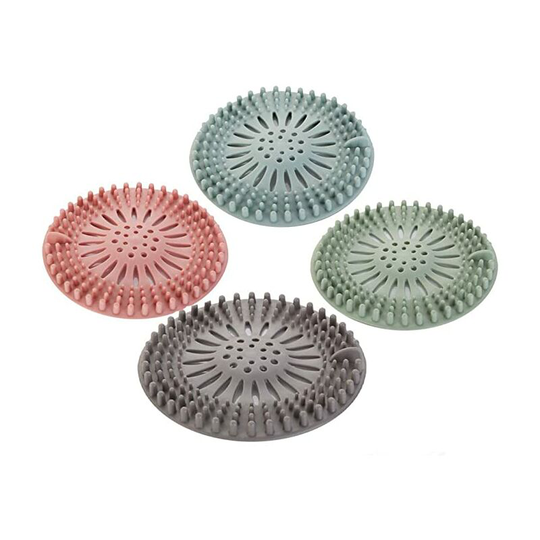 4 Pieces of Silicone Hair Filter, Universal Drainage Protection Device, Can be used in Bathroom, Bathtub, Kitchen, Hair Filter