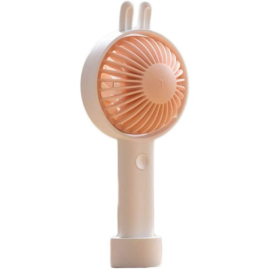 Handheld Fan Rabbit Rotating Handheld Fan, Third Gear Portable Desktop Fan, Personal usb Rechargeable Fan Seven Silent Blades Personal Fan