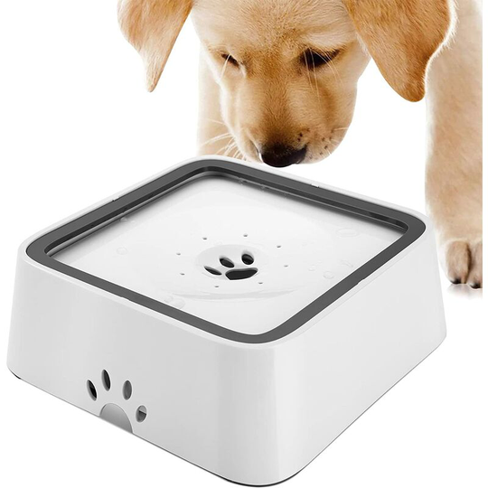 Devenirriche - Floating Dog Cat Water Bowl with Filters, Anti-Overflow Cat Water Bowl Slow Dispenser Vehicle Water Fountain for Pets in Non-slip abs