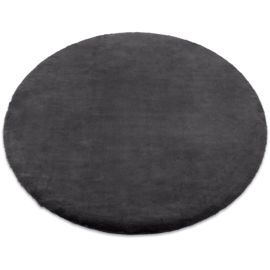 Carpet bunny circle grey imitation of rabbit fur gray round 80 cm