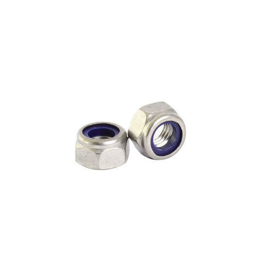 M6 Bright Zinc Hex Nuts with Nylon Inserts (200 Pack)