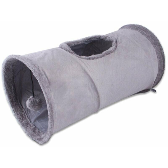 Tunnel De Jeu Pour Chat Pliable Jouet De Tunnel Pour Animaux De Compagnie Pour Chats, Chiens, Animaux De Compagnie, Gris Foncé - Gris Foncé