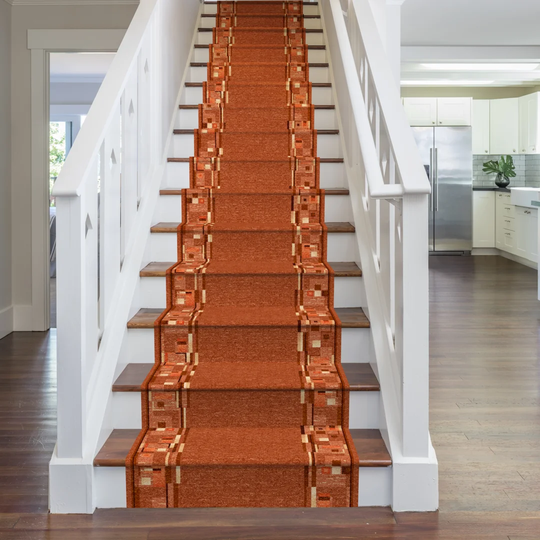 Alkmaar Looped Terracotta Stair Runner