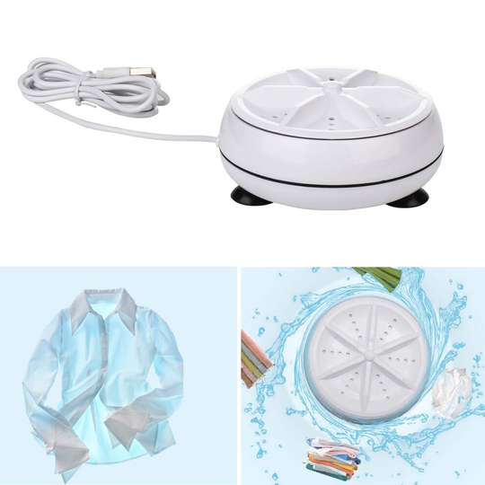 Mini Washing Machine USB Portable Ultrasonic Turbine Laundry Washer Travel Home