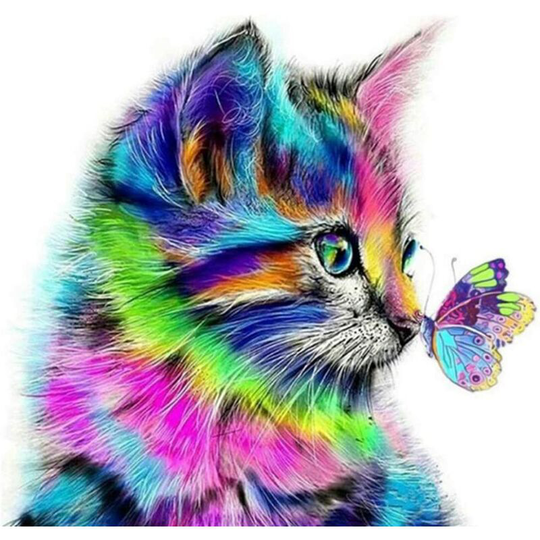 Full Diamond Painting,Adult Cat Number Painting,5D Diamond Embroidery,Handmade Embroidery on Canvas Fabric Ideal for Home/Living Room/Bedroom/Office