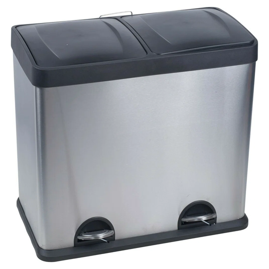 Stainless Steel Step on Multi-Compartments Rubbish and Recycling Bin