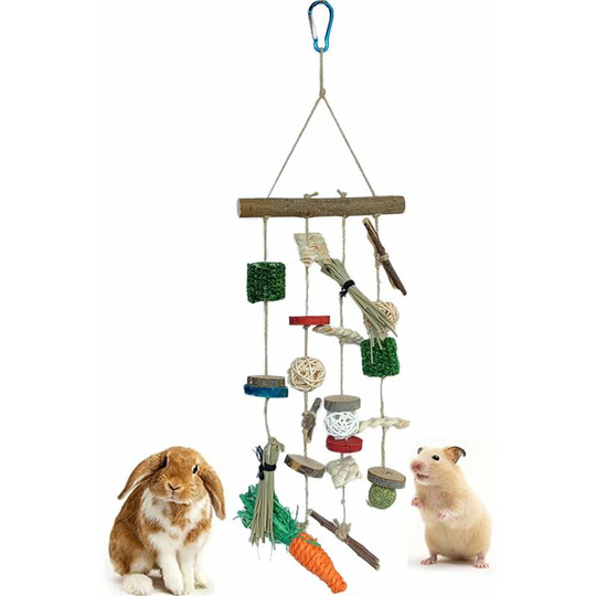 Natural Apple Wood Chew Toy for Rabbit Rabbit Chinchilla Guinea Pig Hamster Teeth Care