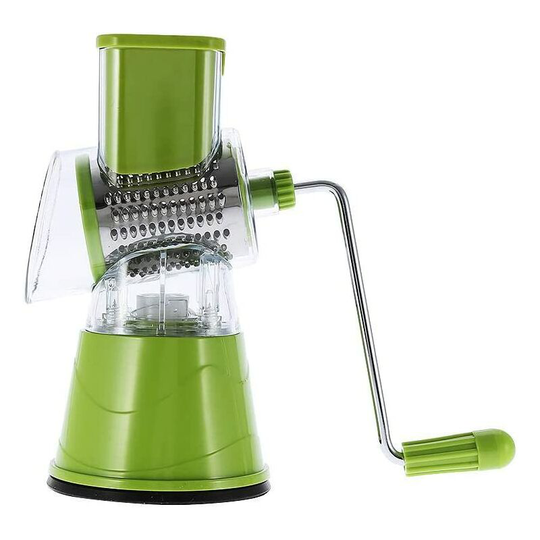 Bearsu - Slicer Grinder Manual Drum Grater Stainless Steel Cheese Grater Vegetable Cutter Slicer Shredder for Nuts Potatoes Vegetables(Green)
