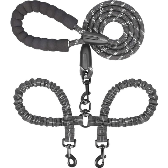 Thsinde - Double dog leash, double dog leash, 360 degree rotation without tangles, double dog walking training leash, co.ukfortable shock-absorbing