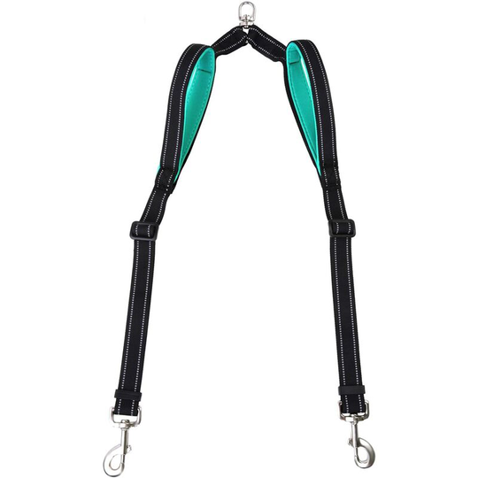 Double Dog Leash, Dual Adjustable Coupler Splitter Dog Leash Solid, 360 ° Swivel Tangle Free Reflective Dog Leash with Two Comfortable Padded Handle