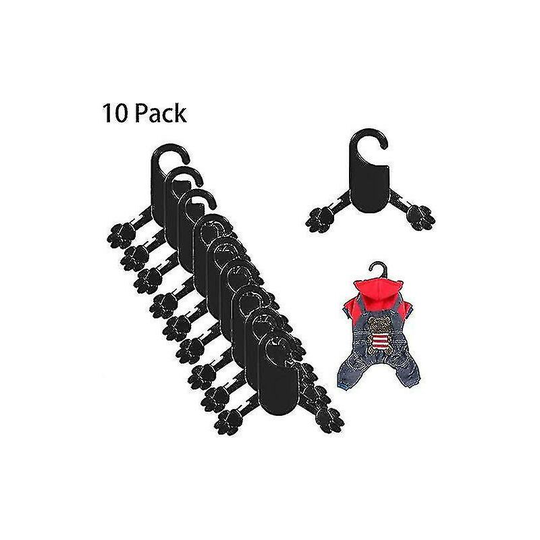 Pet Apparel Hangers Pink And White Plastic Dog Clothes Rack Hanger Pack Of 10 (s, Black)