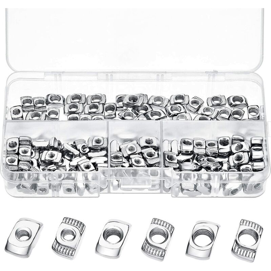 Bearsu - 150 Pieces 20 Series t Nuts Kit M3/ M4/ M5 t Slot Nut Kit Hammer Head Fixing Nut for Aluminum Profile