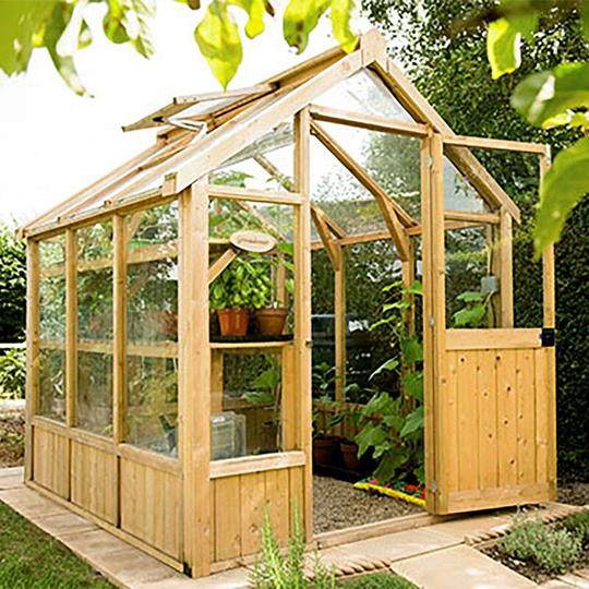 Forest - Vale Greenhouse Pressure Treated Spacious 6x8 Toughened Glass - Installation Included