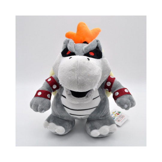 (Grey) Super Mario Dry Bowser Bones Koopa Plush Doll Toy