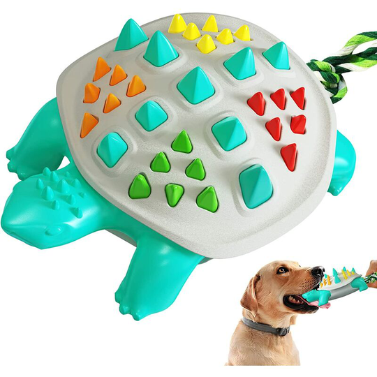 Dog Chew Toys, Durable Natural Rubber Dog Toys for Aggressive Chewers, Turtle Tough Dental Chew Toys