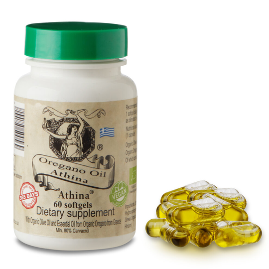 Athina Vegan Organic Greek Oregano Oil 60 Capsules