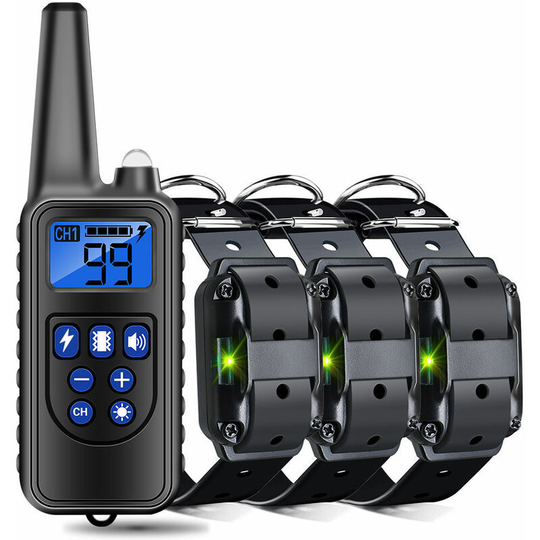 Thsinde - Rechargeable and Waterproof Dog Training Collar with 800m Distance, Electric Shock, Sound black b