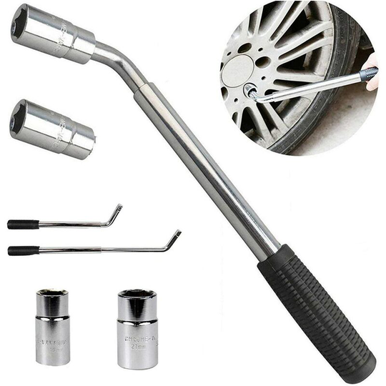 Briefness - Extendable Wheel Torque Wrenches for Car Van - 17mm / 19mm / 21mm / 23mm Hand Tools Auto Accessories Telescopic Nut Wrench Brace Socket