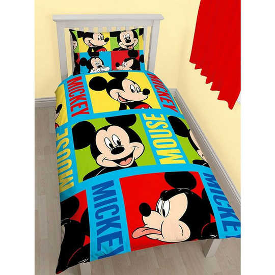 Bright Duvet Cover Set (Single) (Blue/Red/Green) - Blue/Red/Green - Mickey Mouse