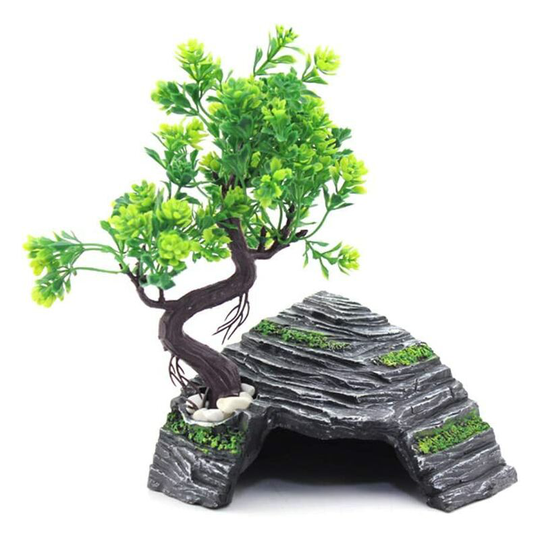 Betterlifegb - Reptile Shelter - Terrarium - Cachette - Turtle Ramp - Platform - Habitat Decoration - Humidifier - Resin Cachette