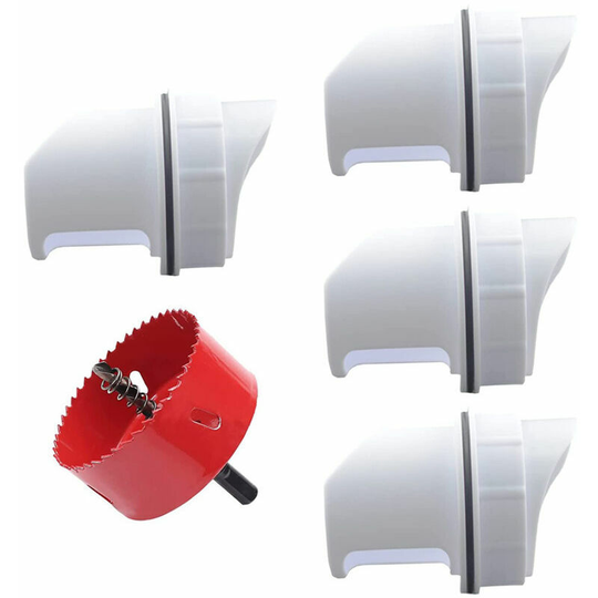 Feeder diy Porter with pvc chicken 3 Ports and Scie Bell | Use for buckets, barrels, garbage cans, bins | Resistant to rain, bad weather, without