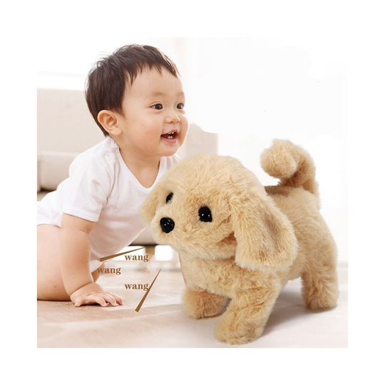 (Golden Retriever) Electronic Robot Dog Lifelike Walking Barking Wagging Tail Puppy Plush Cute