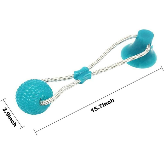 Multifunction Pet Molar Toy Bouncing Ball With Strong Suction Cup Durable Teeth Cleaning