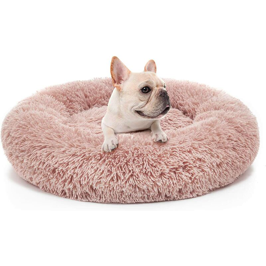 Orthopedic Dog Bed Comfortable Donut Cuddler Round Dog Bed Ultra Soft Washable Dog and Cat Cushion Bed (70cm,Pink) - Langray