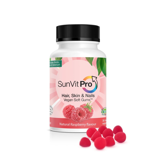Hair, Skin & Nails Vegan Gummies | Natural Raspberry Flavour | 1000ug Biotin