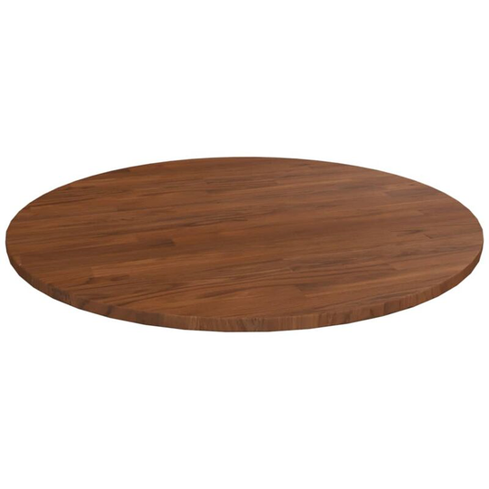 Round Table Top Dark Brown Ø80x1.5 cm Treated Solid Wood Oak Vidaxl Brown