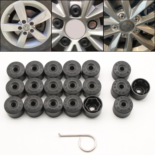 20Pcs VW Wheel Nut Bolt Plastic Cover Caps Golf Passat Scirocco