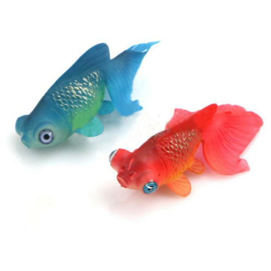 Aquarium Decoration 3 Colors Fake Fish Goldfish Fighting Fish 2 Blue and Red Two-Pack