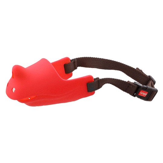 Pure silicone adjustable rhinoceros dog muzzle for biting and barking your dog.betterlife Beautiful and comfortable. No bad taste (1PCS color: red,