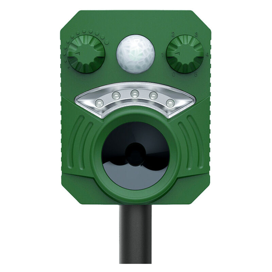 Perle Rare - Ultrasonic Cat Repeller Solar Powered and usb Charging, Waterproof, with Powerful led Light, Animal Repeller for Garden/Yard, Effective